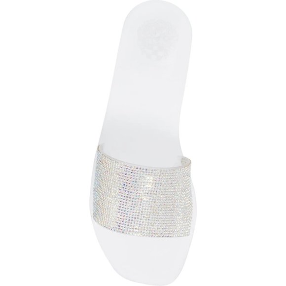 NEW Vince Camuto Size 10 Women's Jaquell Embellished Slide Sandal, Clear - Picture 2 of 6